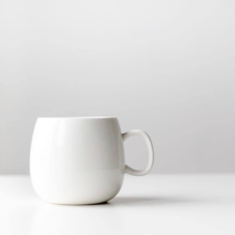 White Ceramic Coffee Mug, 330 ml